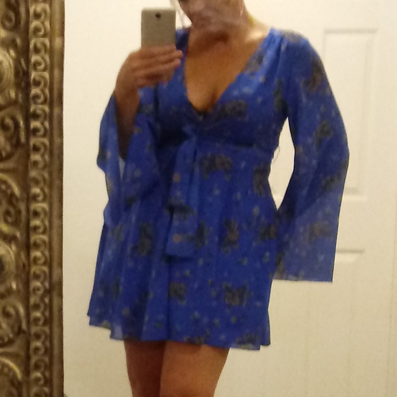 Free People Boho Style Floral Wrap Dress - Picture 8 of 8